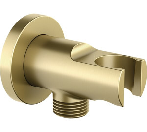 Soporte de ducha cilindrico con toma 1/2" Oro Cepillado Kloe